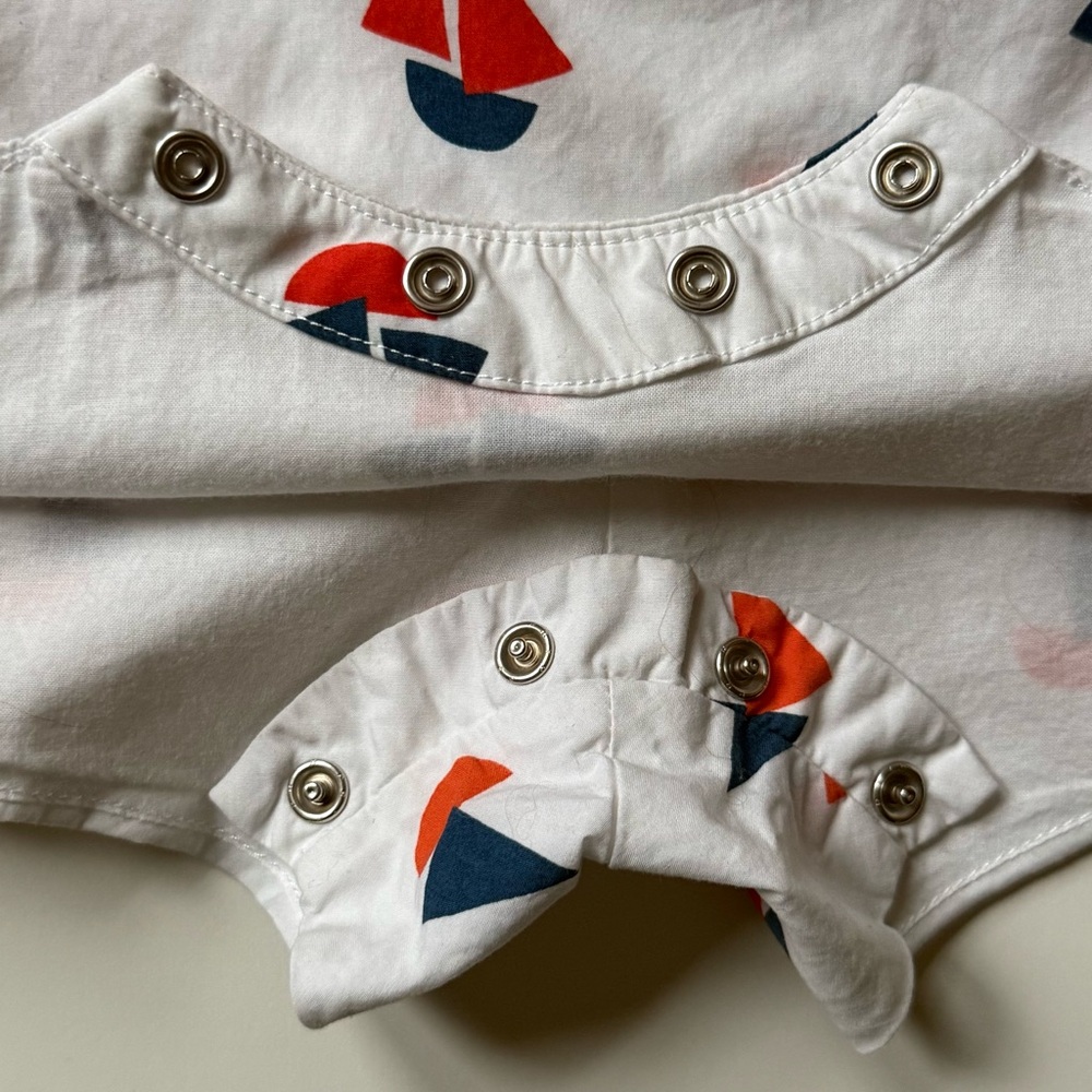 Jacadi Baby Unisex Sailboat Romper - Size 12M - Picture 7 of 16